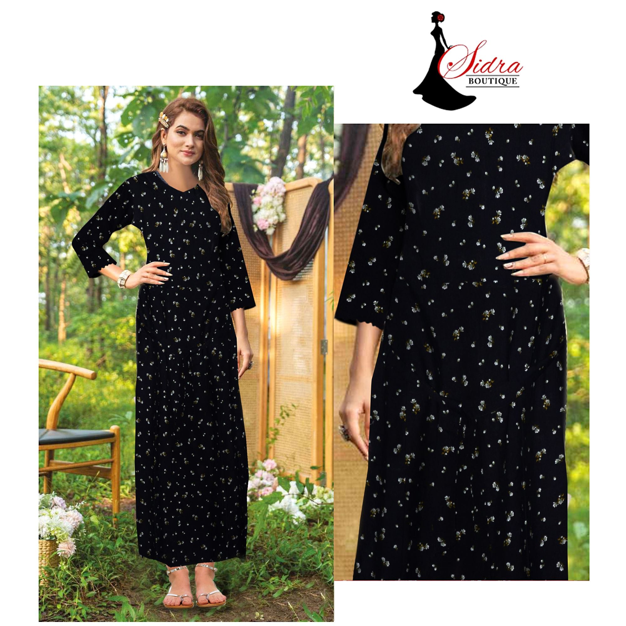 Elegant Floral Black