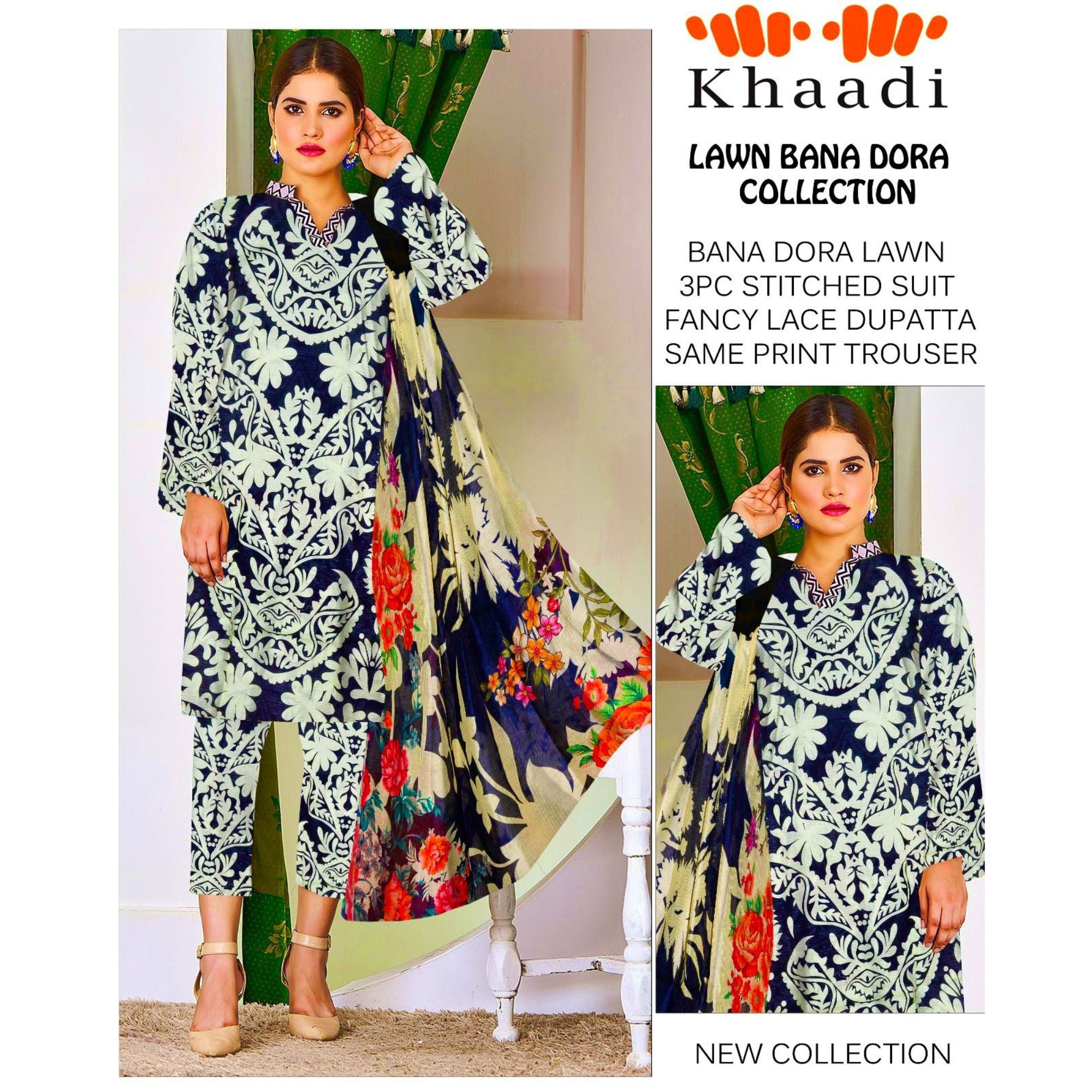 OFF White Printed 3 Piece Stitched Suit