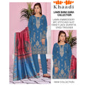 Blue Embroidery 3 Piece Stitched Suit