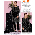Black Embroidery 3 Piece Stitched Suit