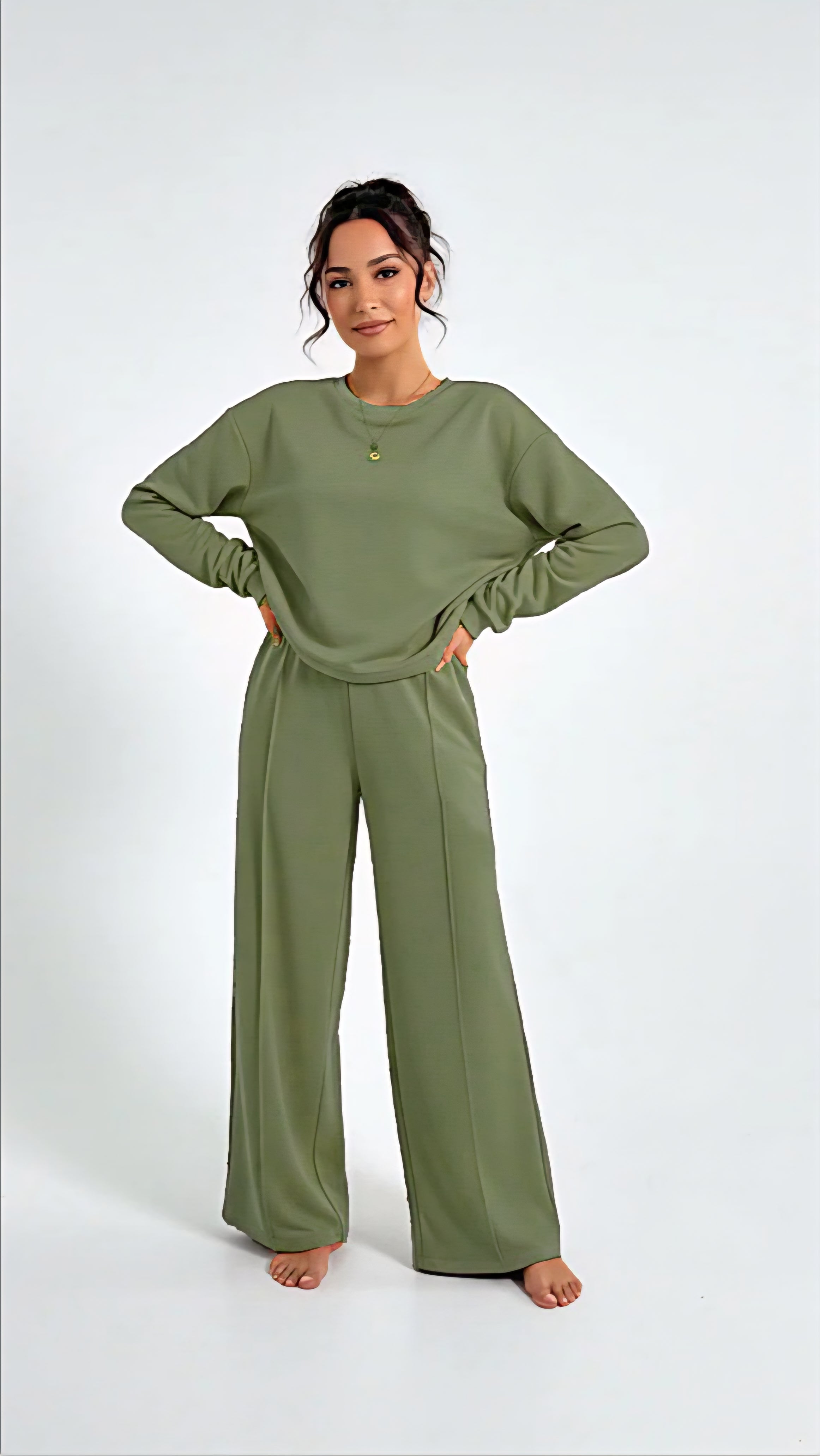 Chérie Co-Ord Set - Olive Green