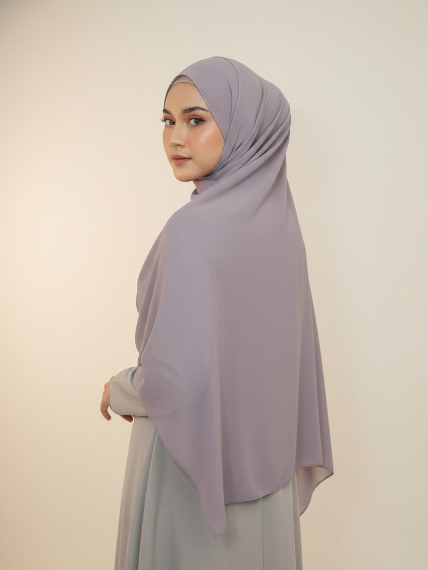 Light Purple Chiffon Cotton Scarf / Hijab – Soft, Elegant & Breathable Modest Wear