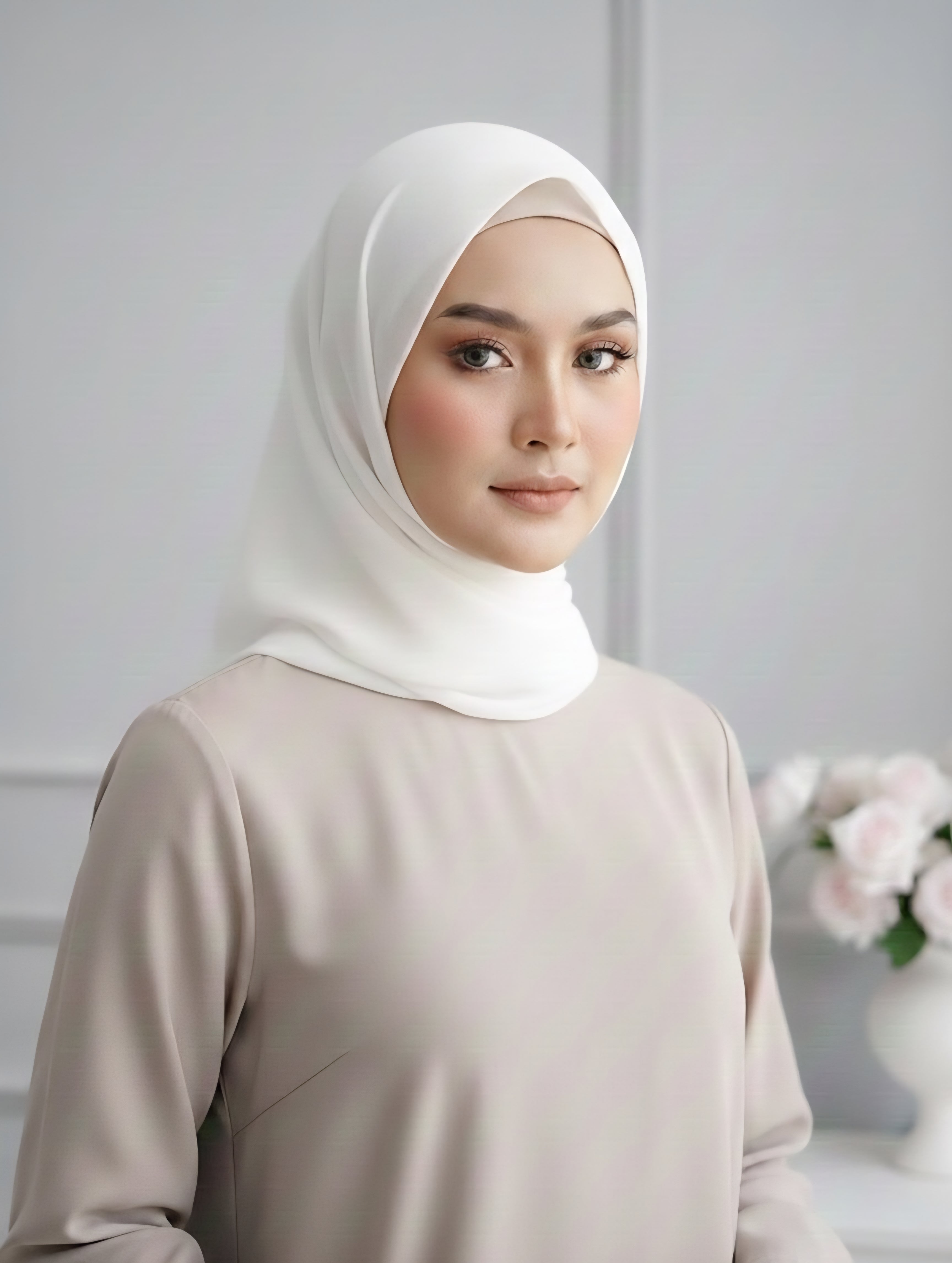 White Chiffon/Cotton Scarf / Hijab – Elegant, Lightweight & Modest